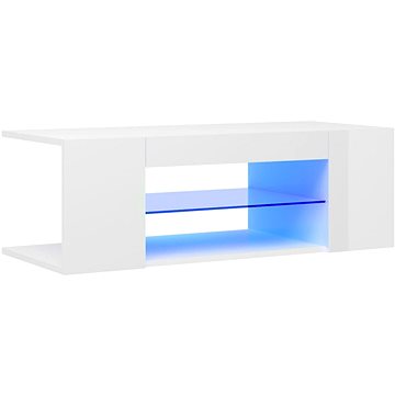SHUMEE s LED osvětlením bílý s vysokým leskem 90 × 39 × 30 cm (804244)