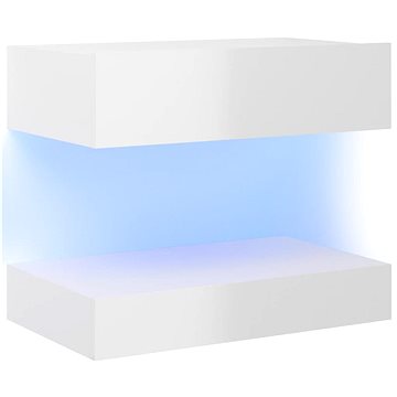 SHUMEE s LED osvětlením bílý s vysokým leskem 60 × 35 cm (804277)