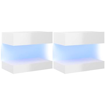 SHUMEE s LED osvětlením 2 ks bílé s vysokým leskem 60 × 35cm (804278)