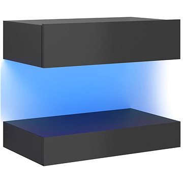 SHUMEE s LED osvětlením šedý s vysokým leskem 60 × 35 cm (804281)