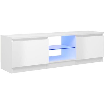 SHUMEE s LED osvětlením bílý s vysokým leskem 120 × 30 × 35,5cm (804289)