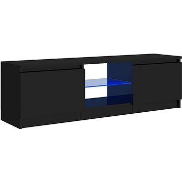 SHUMEE s LED osvětlením černý vysoký lesk 120 × 30 × 35,5 cm (804290)