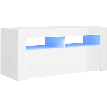 SHUMEE s LED osvětlením bílý s vysokým leskem 90 × 35 × 40 cm (804325)
