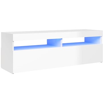 SHUMEE s LED osvětlením bílý s vysokým leskem 120 × 35 × 40 cm (804379)
