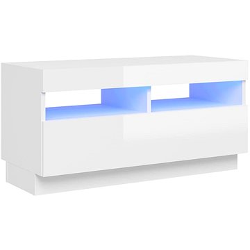 SHUMEE s LED osvětlením bílý s vysokým leskem 80 × 35 × 40 cm (804451)