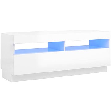 SHUMEE s LED osvětlením bílý s vysokým leskem 100 × 35 × 40 cm (804460)