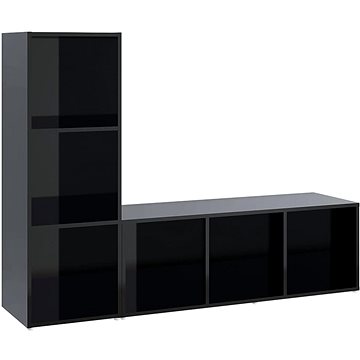 SHUMEE 2 ks černá s vysokým leskem, 107 × 35 × 37 cm (3079941)