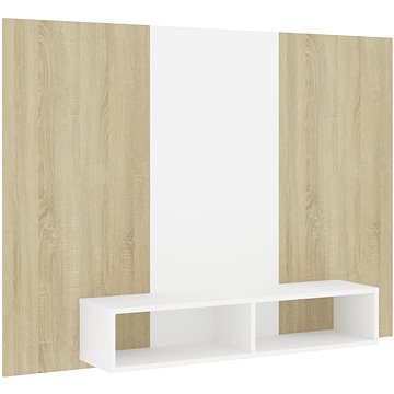 SHUMEE nástěnná bílá dub sonoma, 135 × 23,5 × 90 cm (808283)
