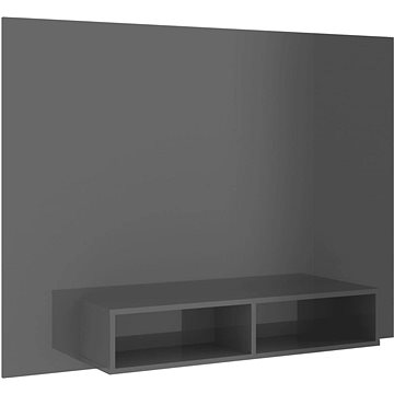 SHUMEE nástěnná šedá, vysoký lesk 135 × 23,5 × 90 cm (808286)