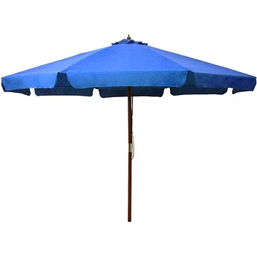 Zahradní slunečník s dřevěnou tyčí 330 cm azurově modrý (47219)
