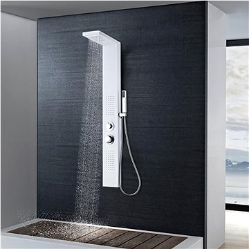 Sprchový panel set hliníkový matný bílý (142372)