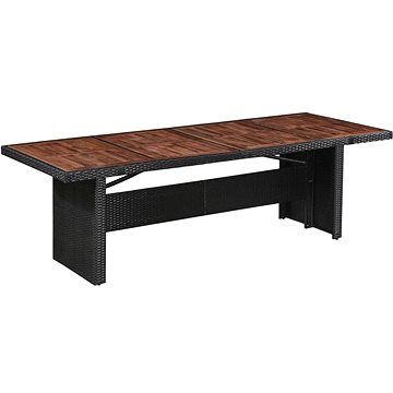 Zahradní stůl 240x90x74 cm polyratan a masivní akáciové dřevo (43940)