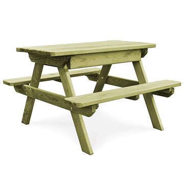 Piknikový stůl s lavicemi 90 x 90 x 58 cm impregnovaná borovice (45148)