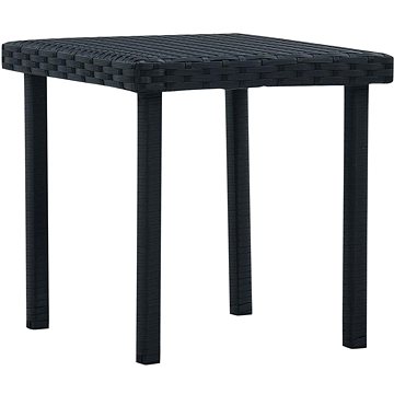 Zahradní čajový stolek černý 40 x 40 x 40 cm polyratan (48561)
