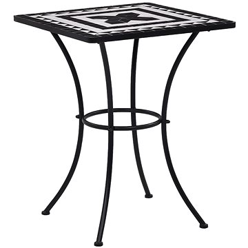 Mozaikový bistro stolek černobílý 60 cm keramika (46707)