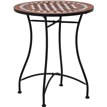Mozaikový bistro stolek hnědý 60 cm keramika (46713)