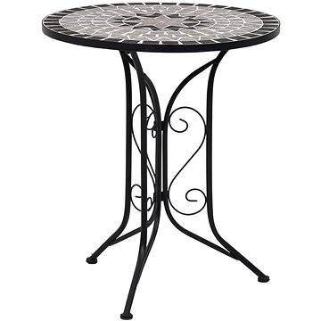 Mozaikový bistro stolek šedý 61 cm keramika (46715)