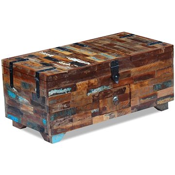 Konferenční stolek truhla masivní recyklované dřevo 80x40x35 cm (243320)