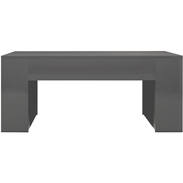 Konferenční stolek šedý vysoký lesk 100x60x42 cm dřevotříska (802119)