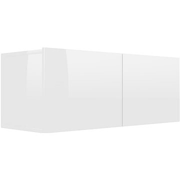 TV stolek bílý s vysokým leskem 80x30x30 cm dřevotříska (801478)