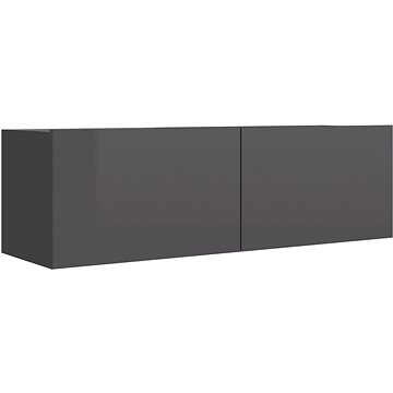 TV stolek šedý s vysokým leskem 100x30x30 cm dřevotříska (801489)