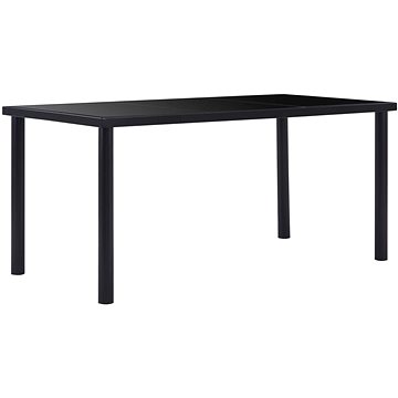 Jídelní stůl černý 160x80x75 cm tvrzené sklo (281854)