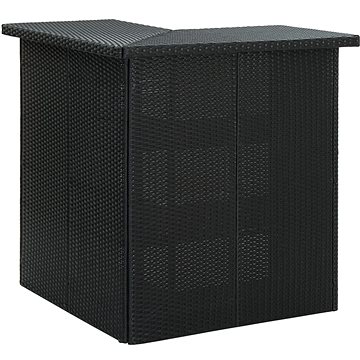 Rohový barový stolek černý 100x50x105 cm polyratan (313481)