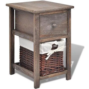 Noční stolek dřevěný hnědý (242868)