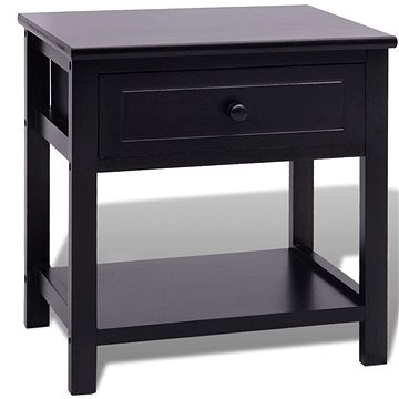 Noční stolek dřevěný černý (242872)