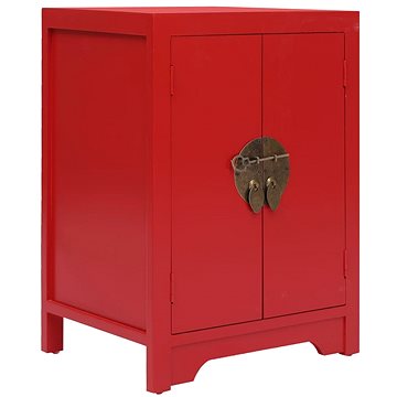 Noční stolek červený 38 x 28 x 52 cm dřevo pavlovnie (284074)