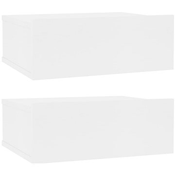 Nástěnné noční stolky 2 ks bílé 40 x 30 x 15 cm dřevotříska (800307)