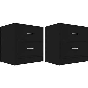 Noční stolky 2 ks černé 40 x 30 x 40 cm dřevotříska (801038)