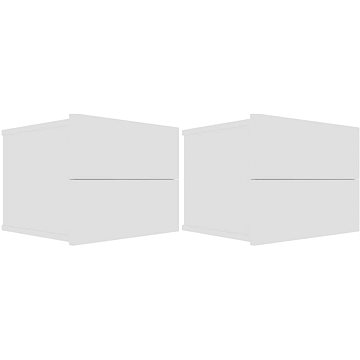 Noční stolky 2 ks bílé 40 x 30 x 30 cm dřevotříska (801054)