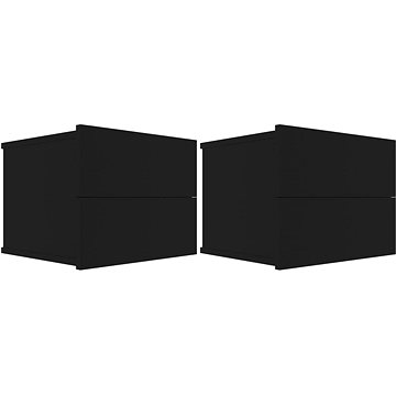 Noční stolky 2 ks černé 40 x 30 x 30 cm dřevotříska (801056)
