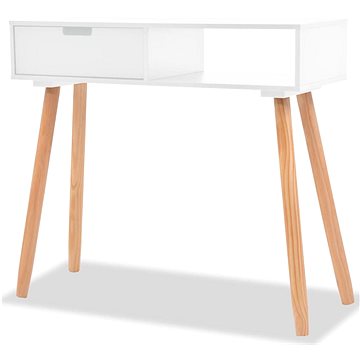 Odkládací stolek, masivní borovice, 80x30x72 cm, bílý (244737)