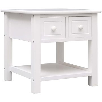 Odkládací stolek bílý 40x40x40 cm dřevo pavlovnie (284070)
