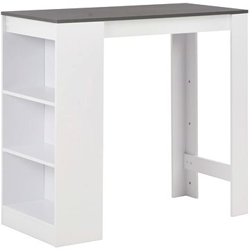 Barový stůl s regálem bílý 110 x 50 x 103 cm (280216)