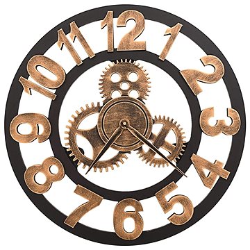 Nástěnné hodiny kovové 58 cm zlato-černé (283861)