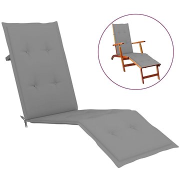 Poduška na polohovací židli šedá (75+105) x 50 x 4 cm (314174)