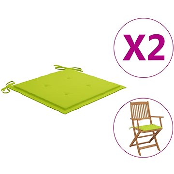 Podušky na zahradní židle 2 ks zářivě zelené 40x40x4 cm textil (314026)