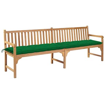 SHUMEE Zahradní lavice se zelenou poduškou 240 cm teak 3062909 (3062909)