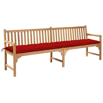 SHUMEE Zahradní lavice s červenou poduškou 240 cm teak 3062910 (3062910)