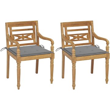SHUMEE Židle zahradní BATAVIA se šedými poduškami, teak 3062128 (3062128)