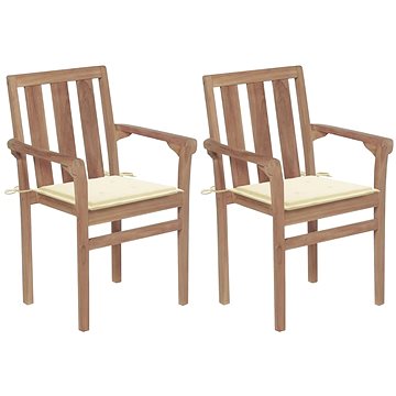 SHUMEE Židle zahradní krémové podušky, teak 3062210 - 2ks v balení (3062210)
