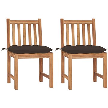 SHUMEE Židle zahradní s poduškami teak 3062939 - 2ks v balení (3062939)