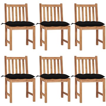 SHUMEE Židle zahradní s poduškami teak 3073137 - 6ks v balení (3073137)