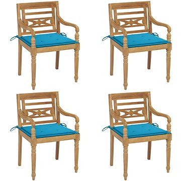 SHUMEE Židle zahradní BATAVIA s poduškami, teak 3073299 - 4ks v balení (3073299)