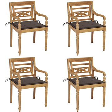 SHUMEE Židle zahradní BATAVIA s poduškami, teak 3073303 - 4ks v balení (3073303)