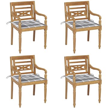 SHUMEE Židle zahradní BATAVIA s poduškami, teak 3073309 - 4ks v balení (3073309)