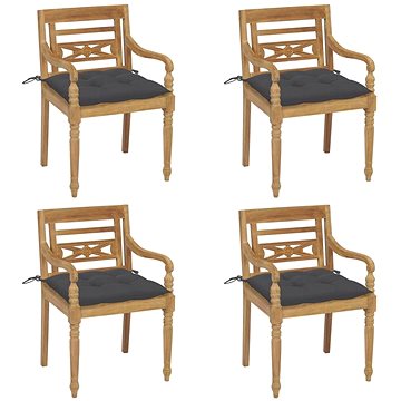 SHUMEE Židle zahradní BATAVIA s poduškami, teak 3073310 - 4ks v balení (3073310)